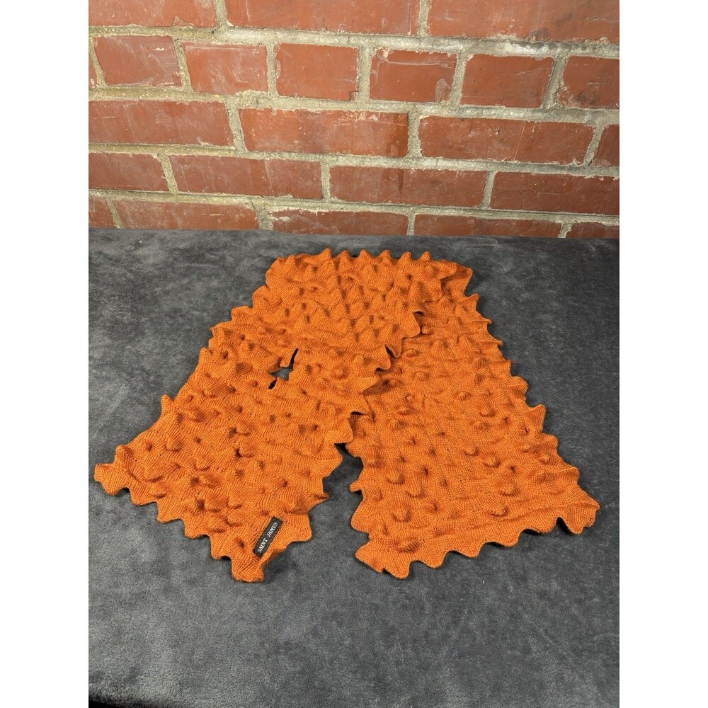 Rare Saint James Orange Scarf Knit 3D Spike Funky Artsy Unique